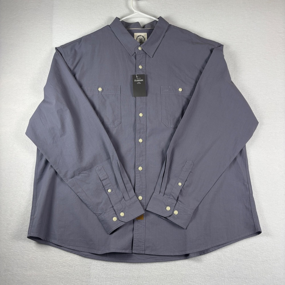 Dubinik Mens 3XL Long Sleeve Button Down‎ Shirt Dual Pocket Dusty Purple NWT